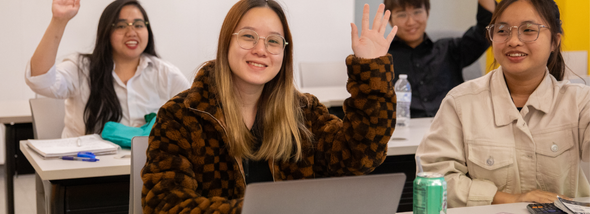 Student raising hand