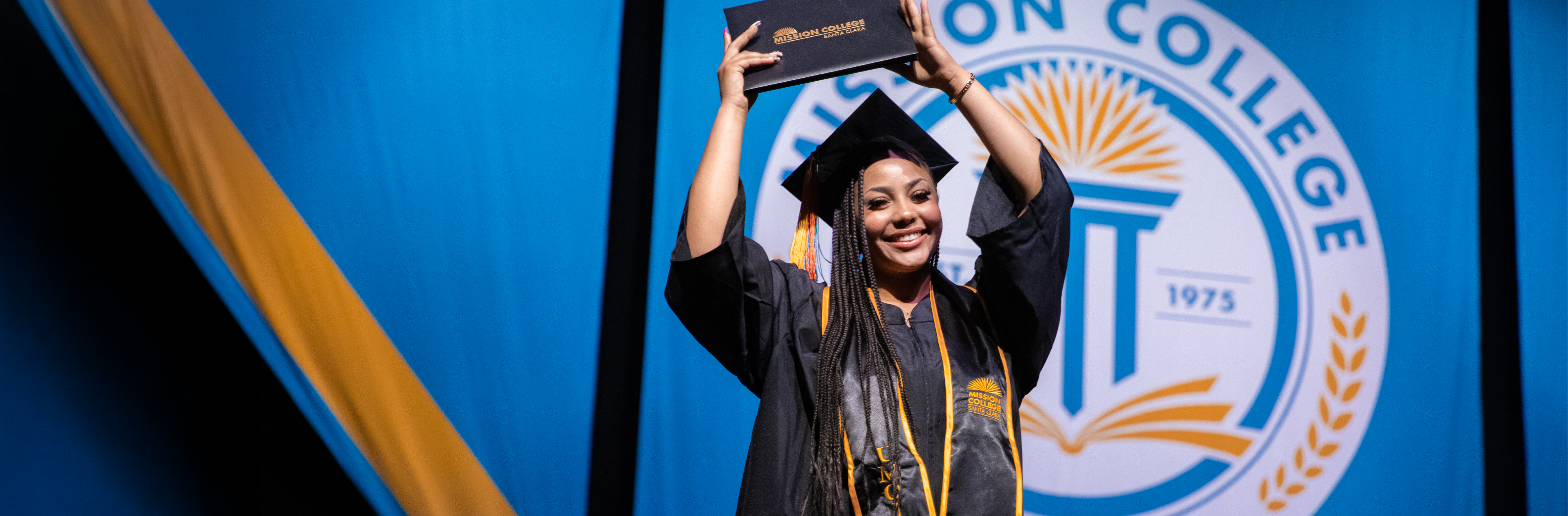 Students at graduation ceremony