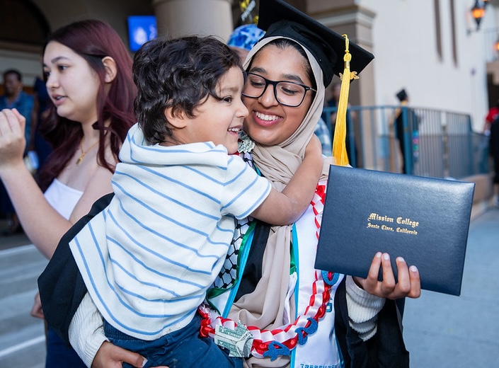 Students at commencement.